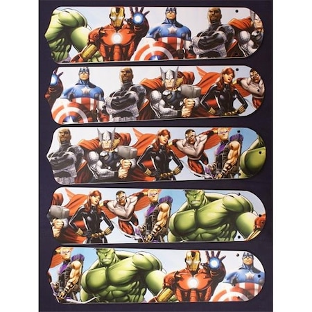 Ceiling Fan Designers Ceiling Fan Designers 52SET-KIDS-AVNG 52 in. Avengers Marvel Capitan America Ceiling Fan Blades 52SET-KIDS-AVNG